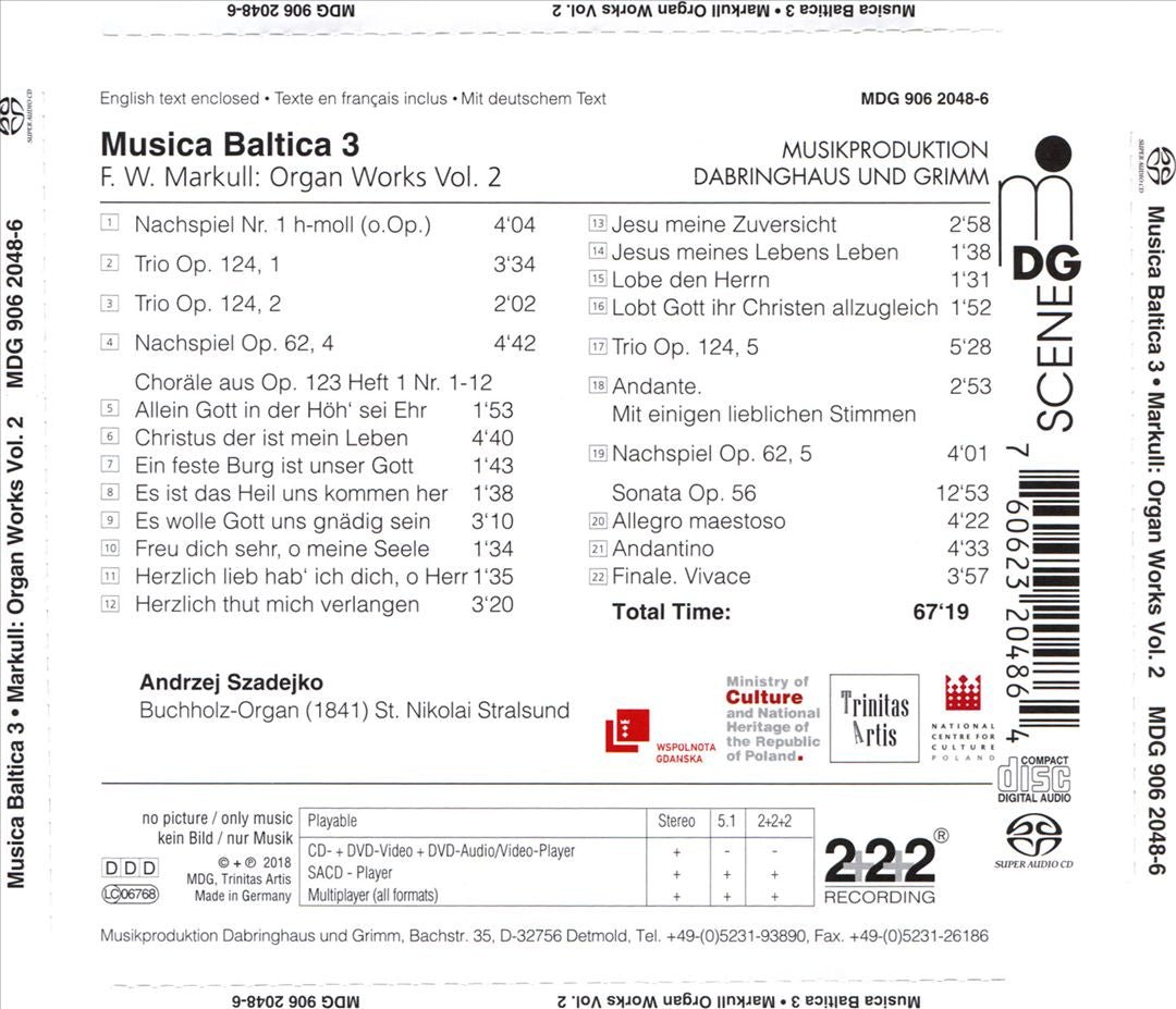 Friedrich Wilhelm Markull: Organ Works, Vol. 2 cover art