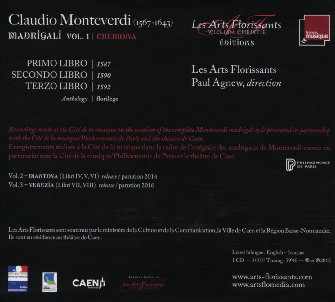 Monteverdi: Madrigali, Vol. 1 - Cremona cover art