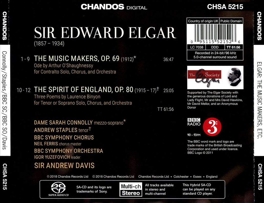 Elgar: The Music Makers; The Spirit of England cover art