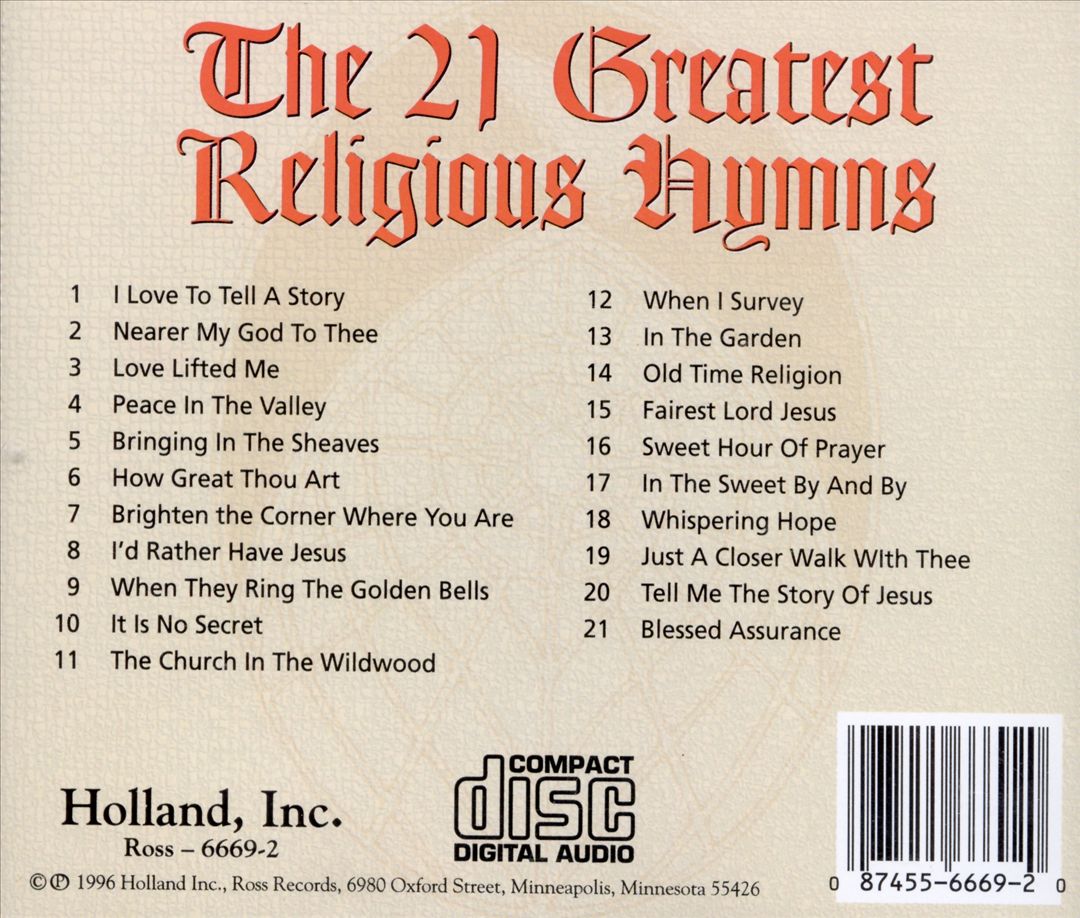 21 Greatest Religious Hymns cover art