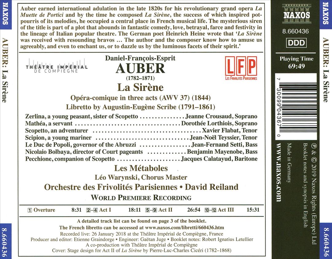 Auber: La Sirène cover art