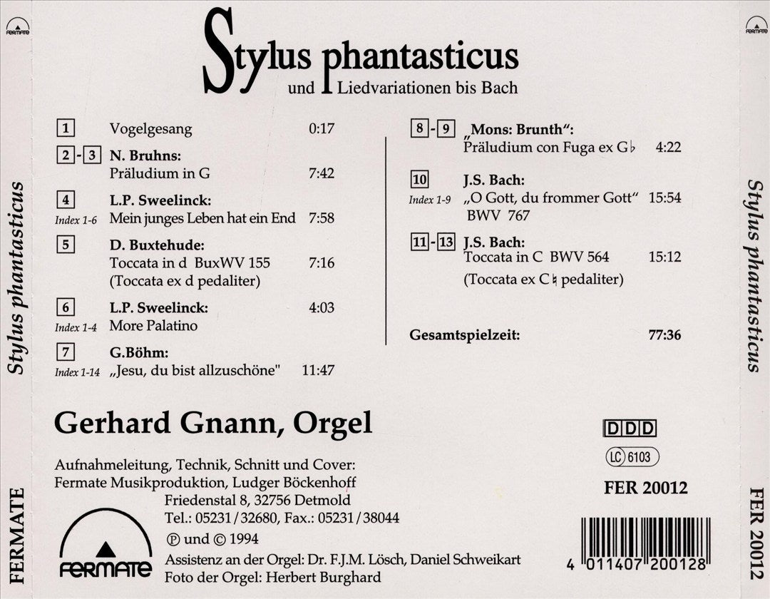 Stylus Phantasticus und Liedvariationen bis Bach cover art