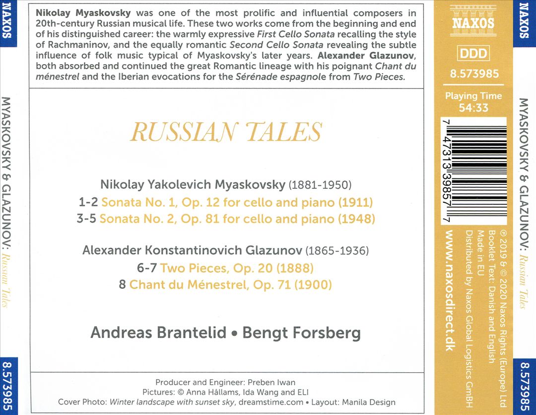 Russian Tales: Myaskovsky, Glazunov cover art