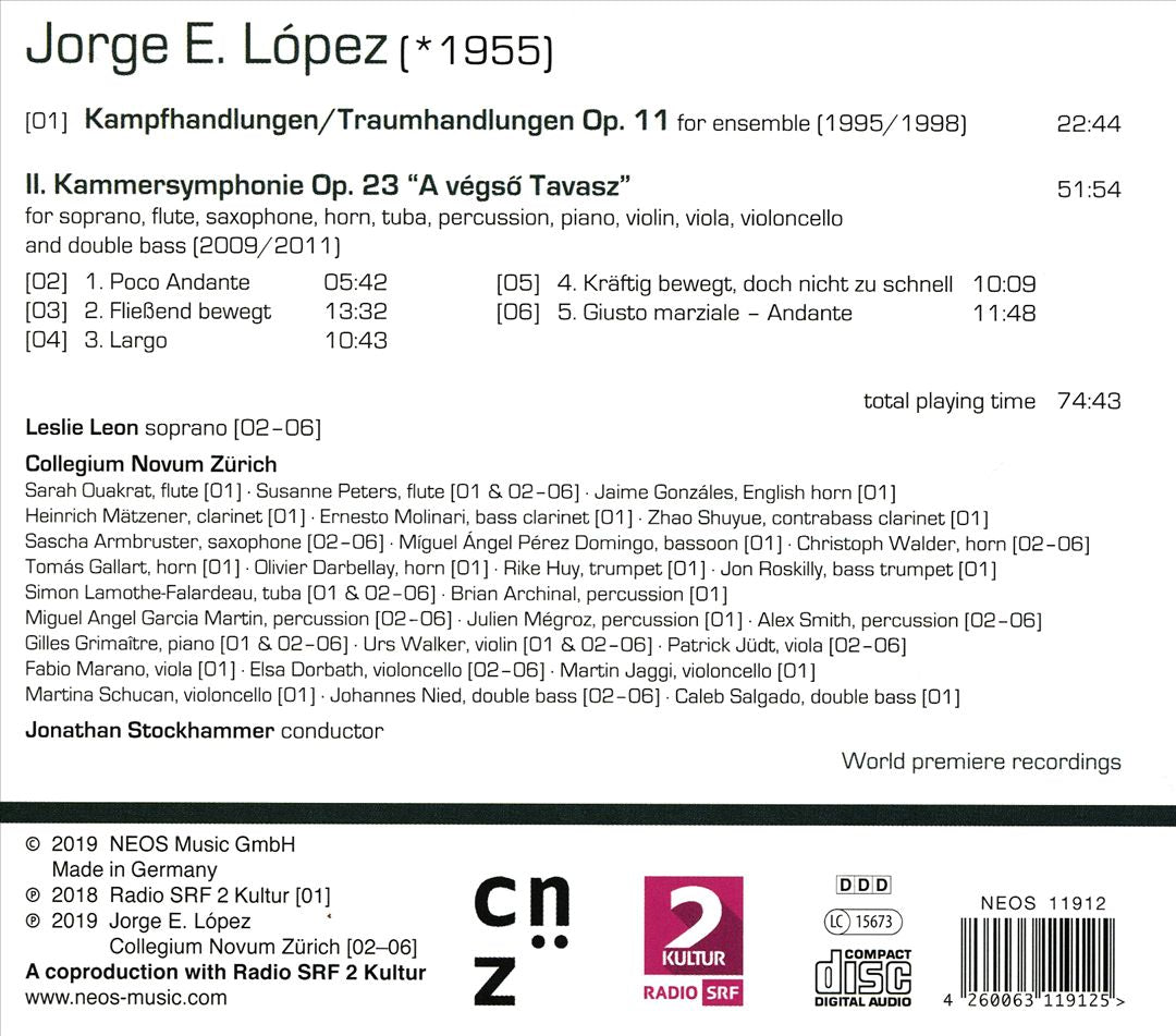 Jorge E. López: Kampfhandlungen/Traumhandlungen Op. 11; Kammersymphonie No. 2, Op. 23 "A végso Tavasz" cover art