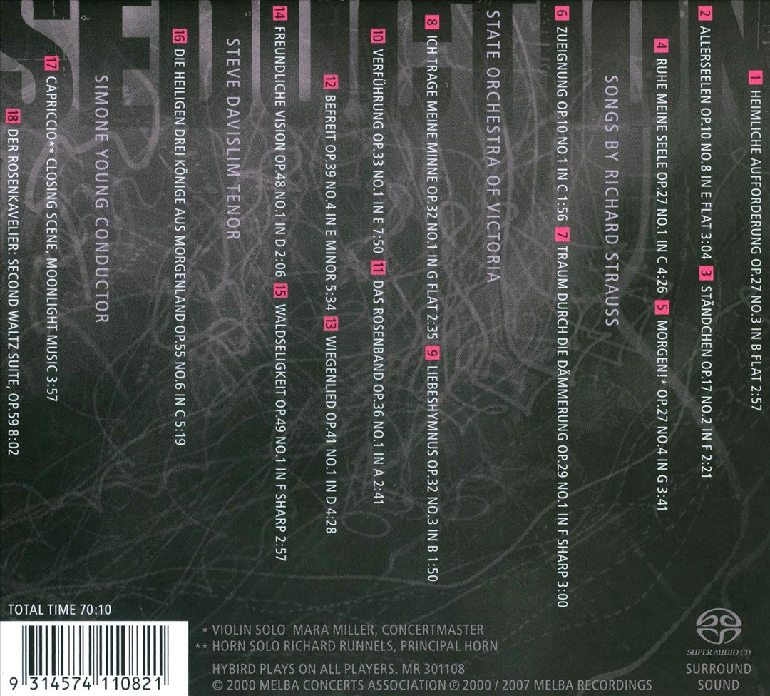 Seduction: Songs by Richard Strauss cover art
