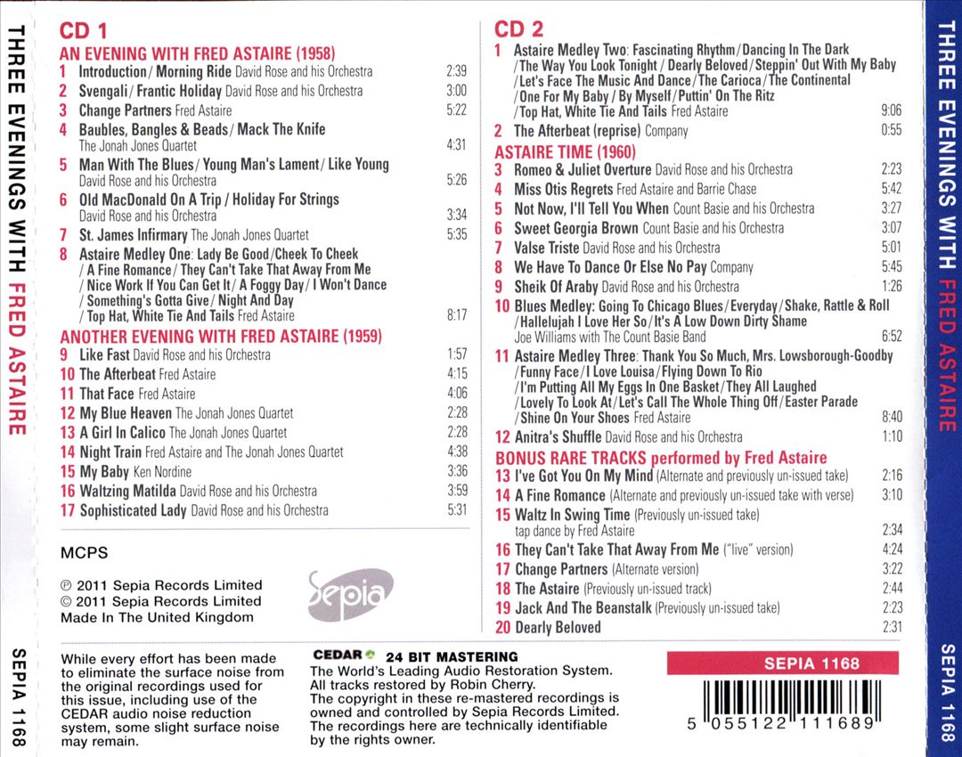 Three Evenings with Fred Astaire (The Medleys) cover art