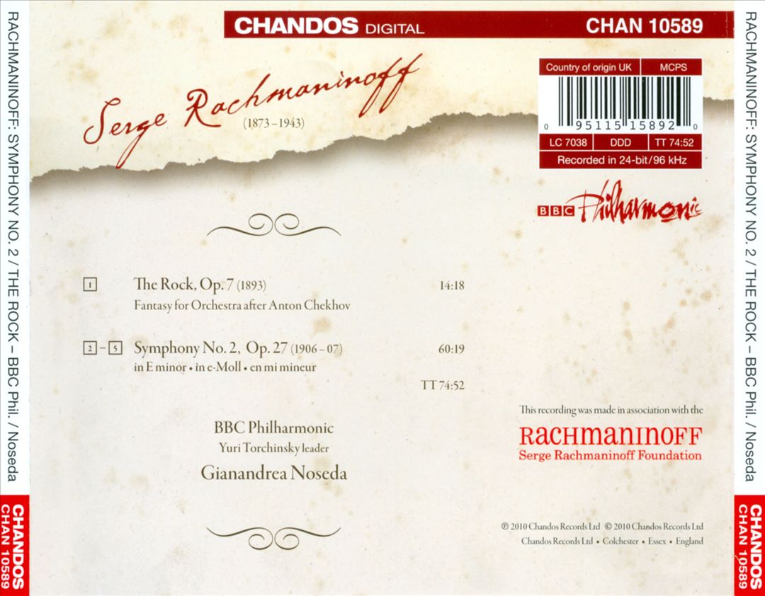 Rachmaninov: Symphony No. 2; The Rock cover art