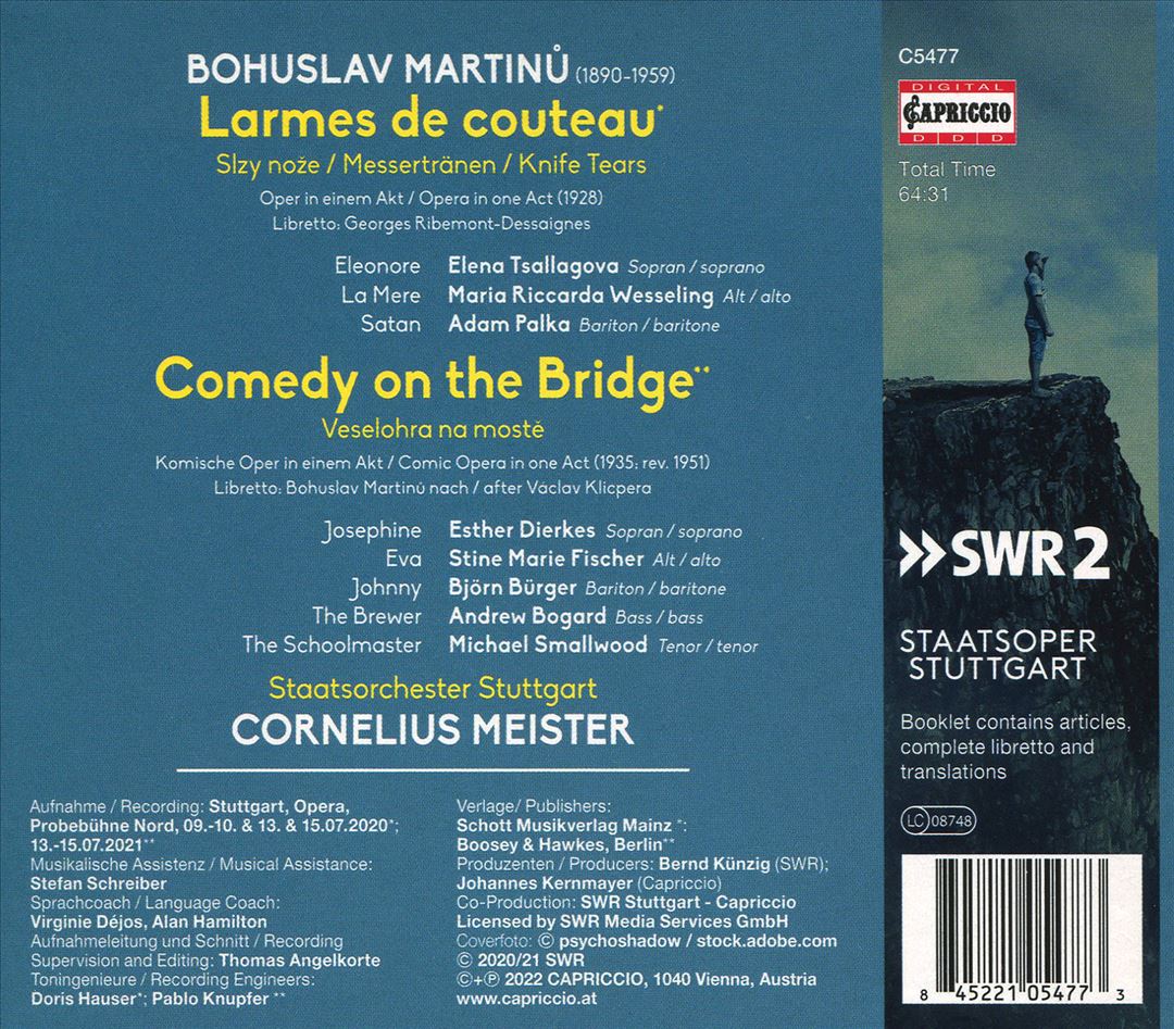 Bohuslav Martinu: Larmes de couteau; Comedy on the Bridge cover art