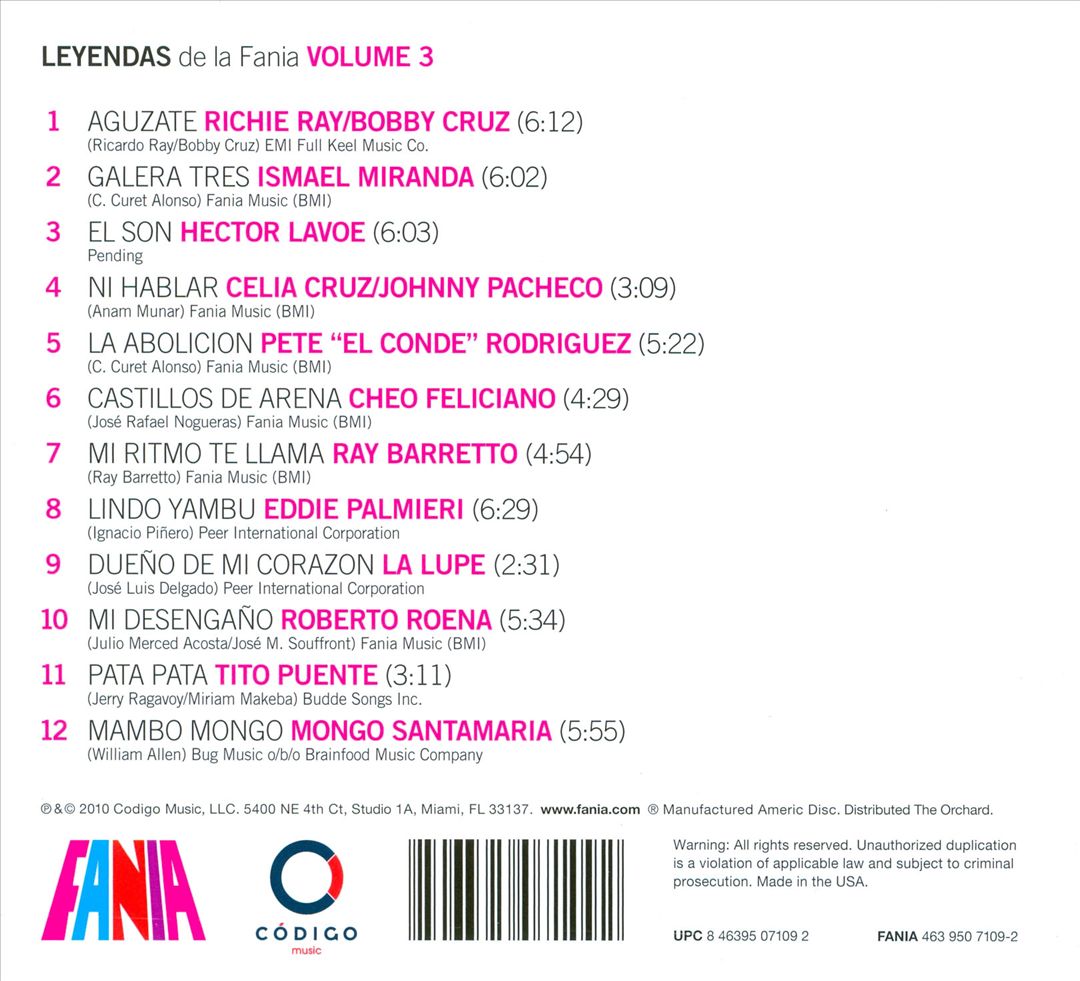 Leyendas de la Fania, Vol. 3 cover art