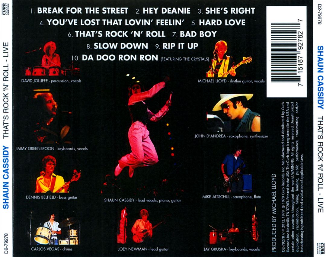 That's Rock 'N' Roll: Shaun Cassidy Live cover art
