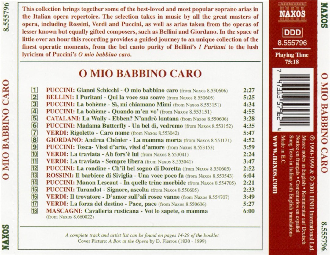 O mio Babbino caro: Famous Soprano Arias from Italian Opera cover art