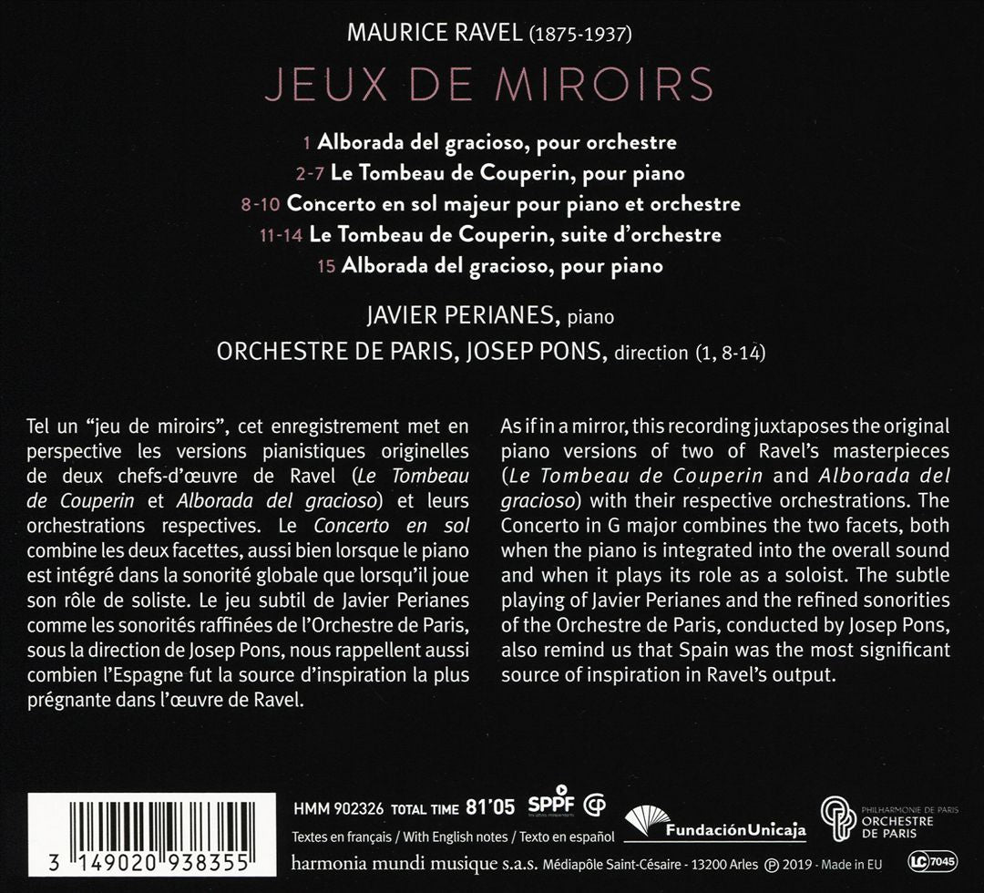Ravel: Jeux de Miroirs cover art