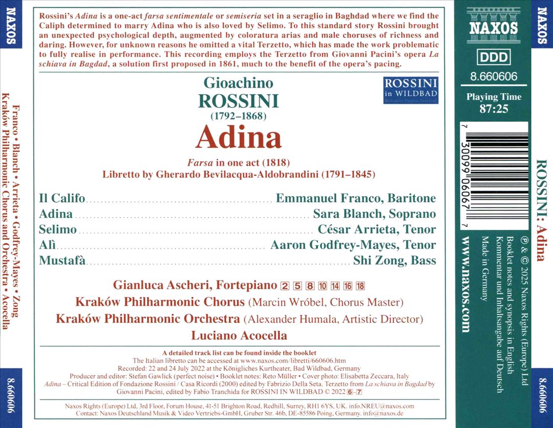 Rossini: Adina cover art