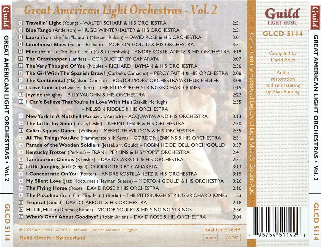 Golden Age of Light Music: Travellin' Light - Great American Light Orchestras, Vol. 2 cover art
