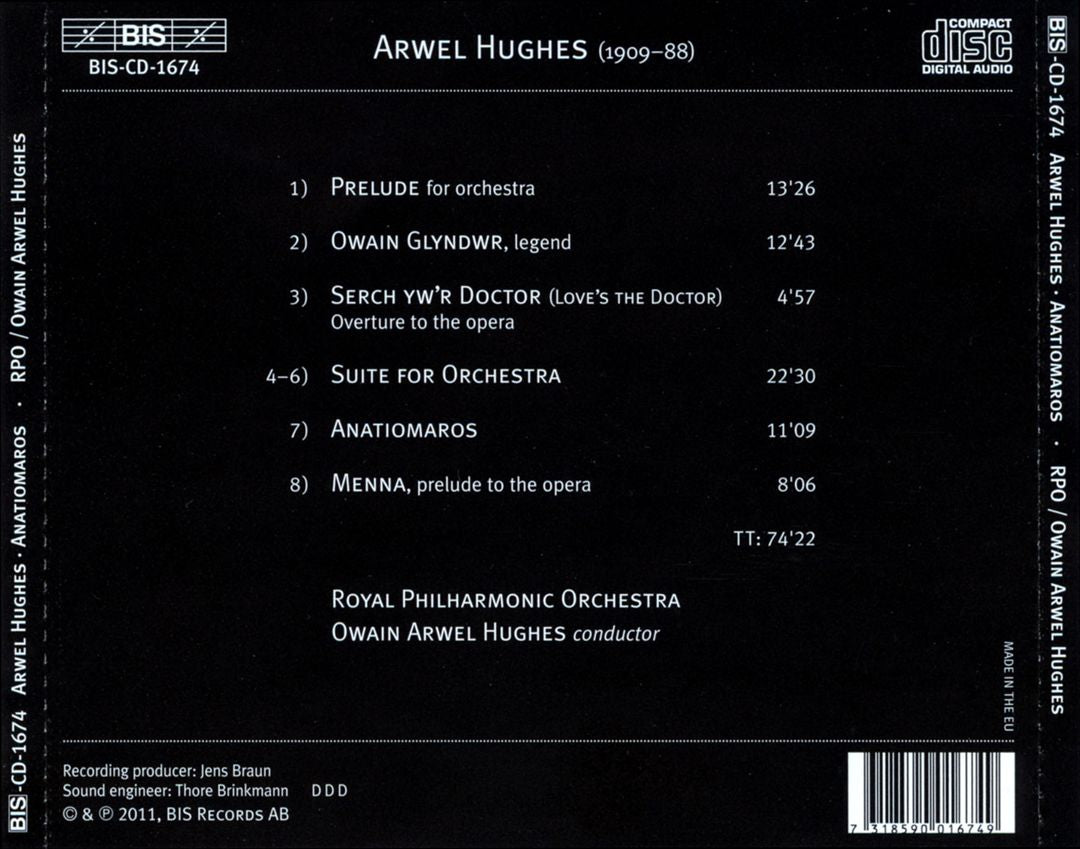 Anatiomaros: Orchestral Music by Arwel Hughes cover art