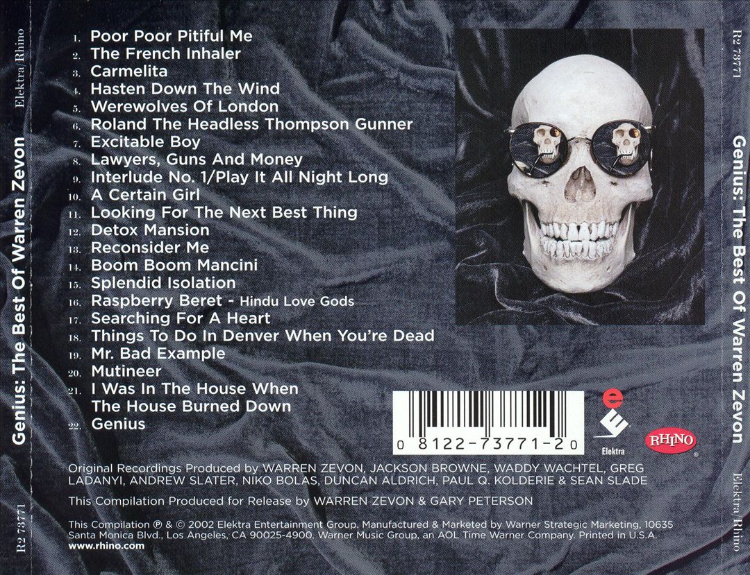 Genius: The Best of Warren Zevon cover art