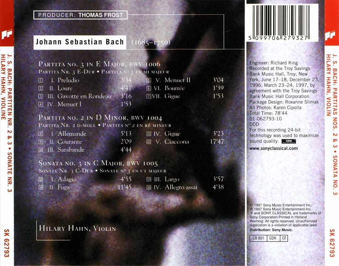 Hilary Hahn plays Bach cover art