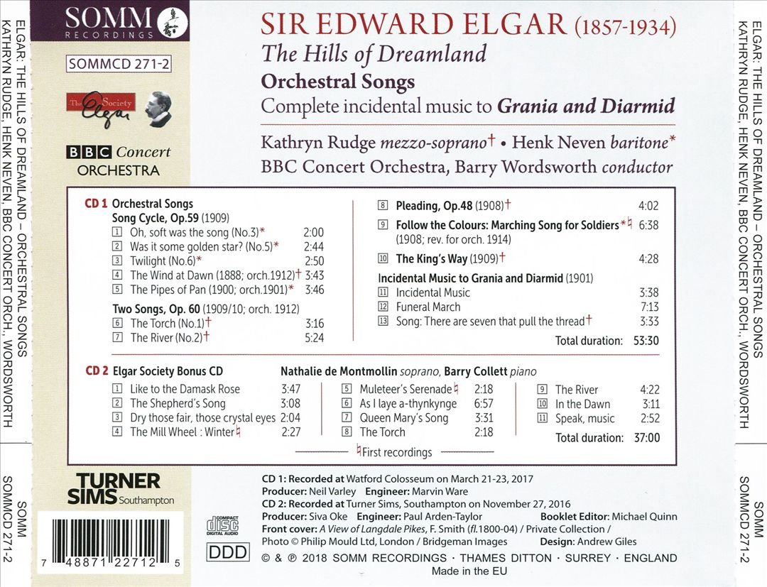 Elgar: The Hills of Dreamland - Orchestral Songs cover art