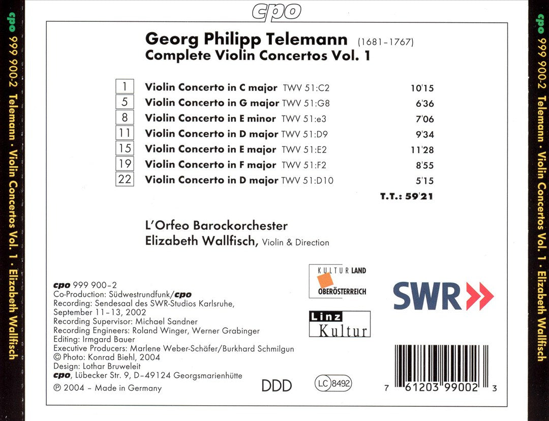 Telemann: Complete Violin Concertos, Vol. 1 cover art