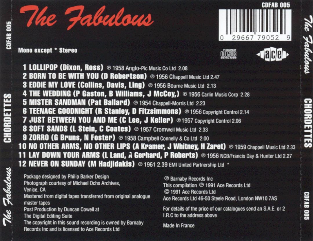 Fabulous Chordettes cover art