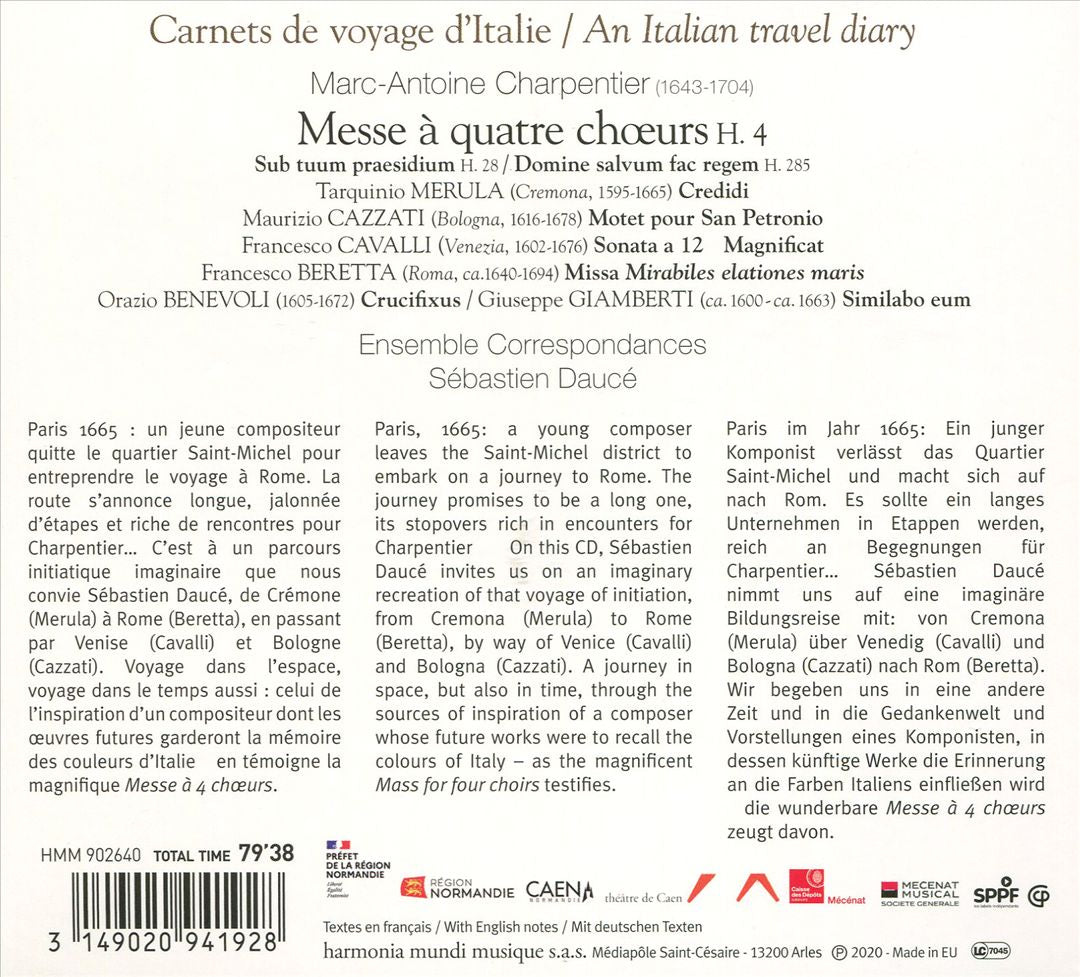Charpentier: Messe à quatre chœurs; Carnets de voyage d'Italie cover art