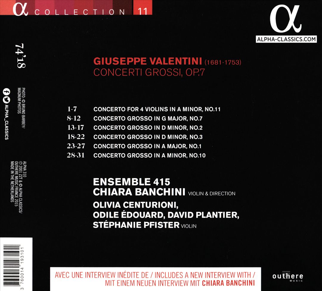 Valentini: Concerti Grossi, Op. 7 cover art