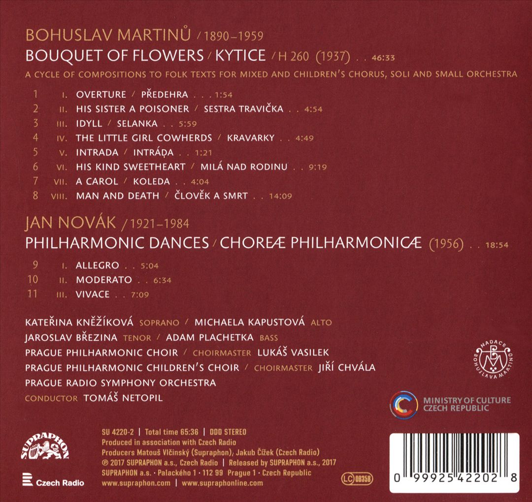 Bohuslav Martinů: Bouquet of Flowers; Jan Novák: Philharmonic Dances cover art