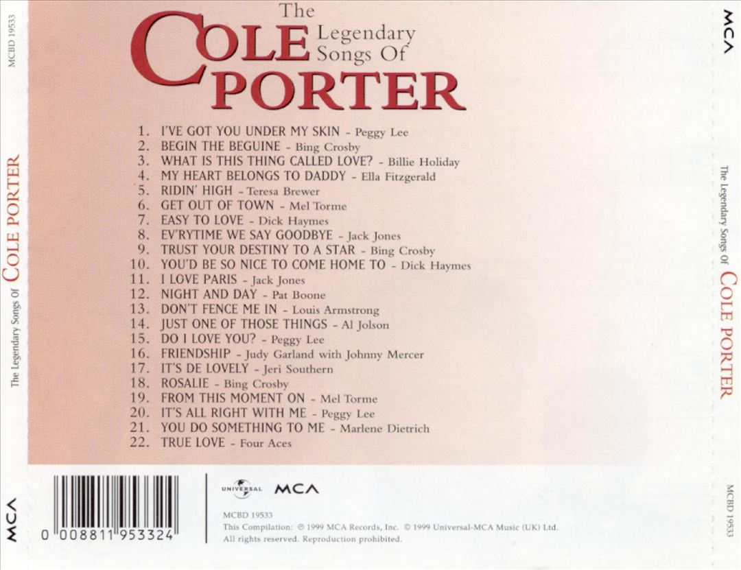 Legendary Songs of Cole Porter cover art