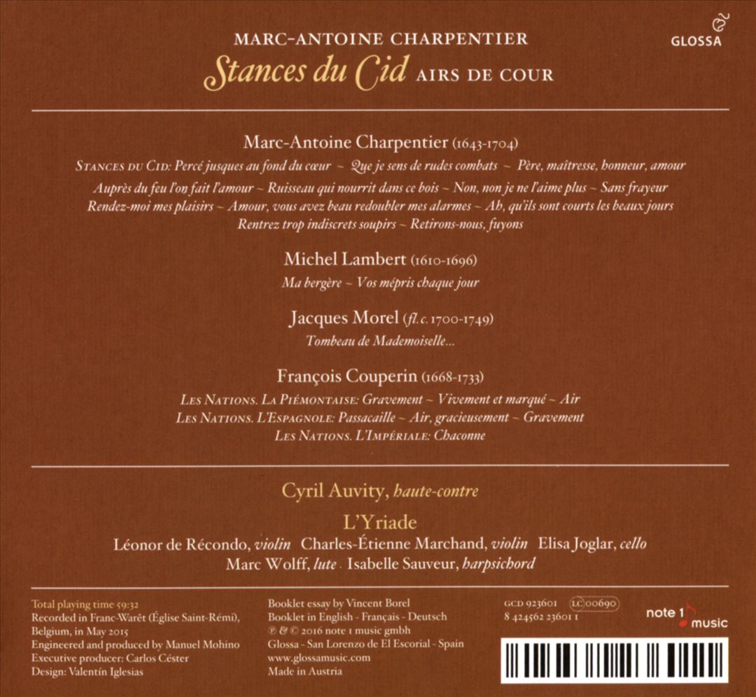 Marc-Antoine Charpentier: Stances du Cid - Airs de Cour cover art