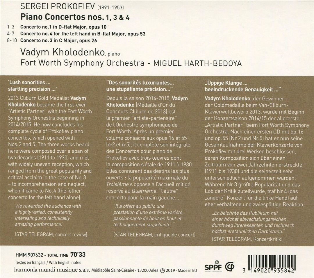 Sergei Prokofiev: Concertos Nos. 1, 3 & 4 cover art