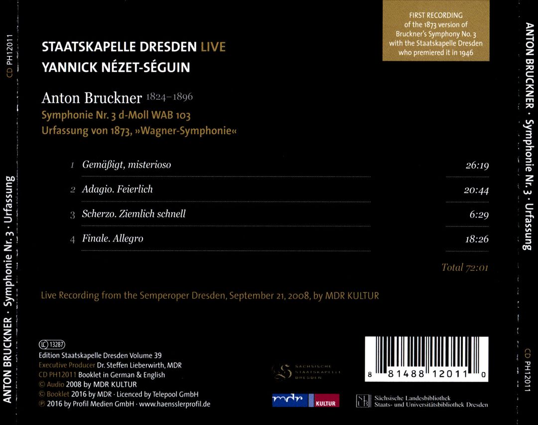 Anton Bruckner: Symphonie No. 3 d-Moll cover art