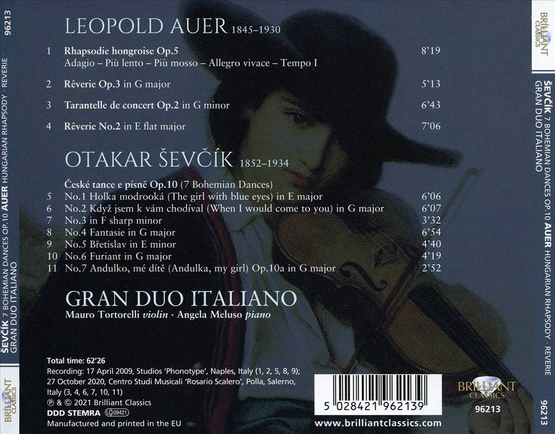 Sevcík: 7 Bohemian Dances Op.10; Auer: Hungarian Rhapsody; Reverie cover art