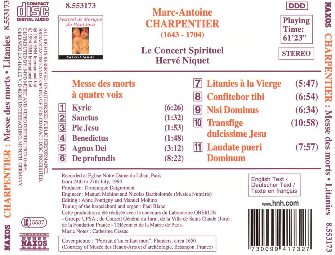 Charpentier: Messe des morts; Litanies cover art