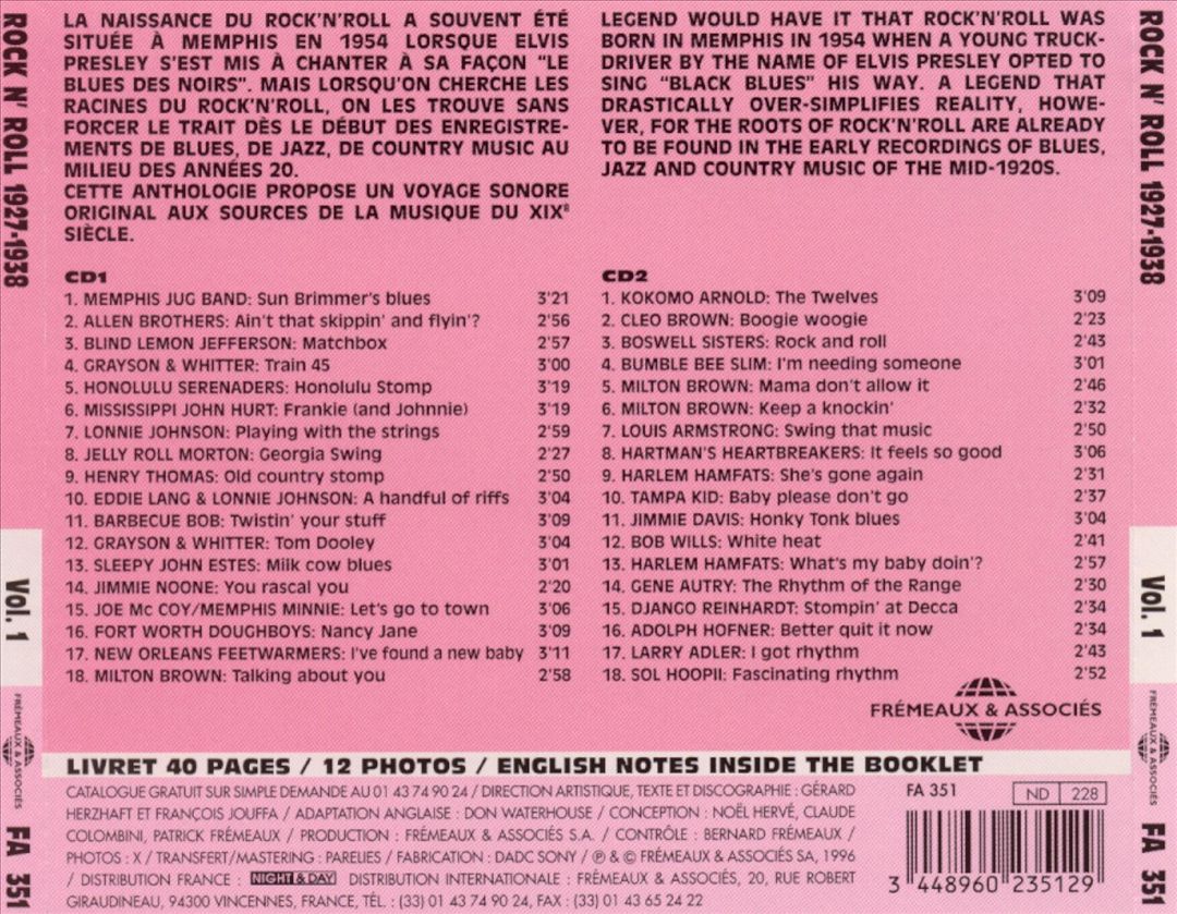 Roots of Rock & Roll, Vol. 1: 1927-1938 cover art