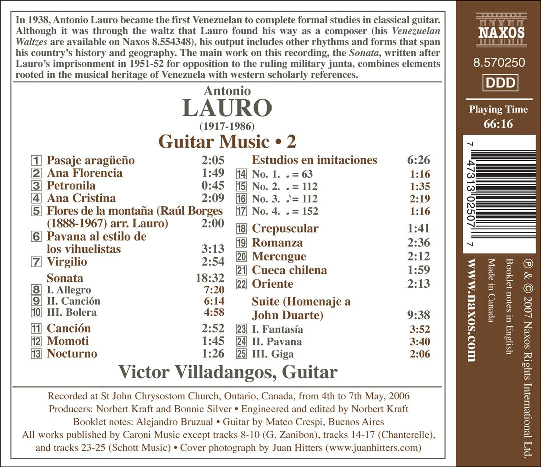 Antonio Lauro: Guitar Music 2 cover art