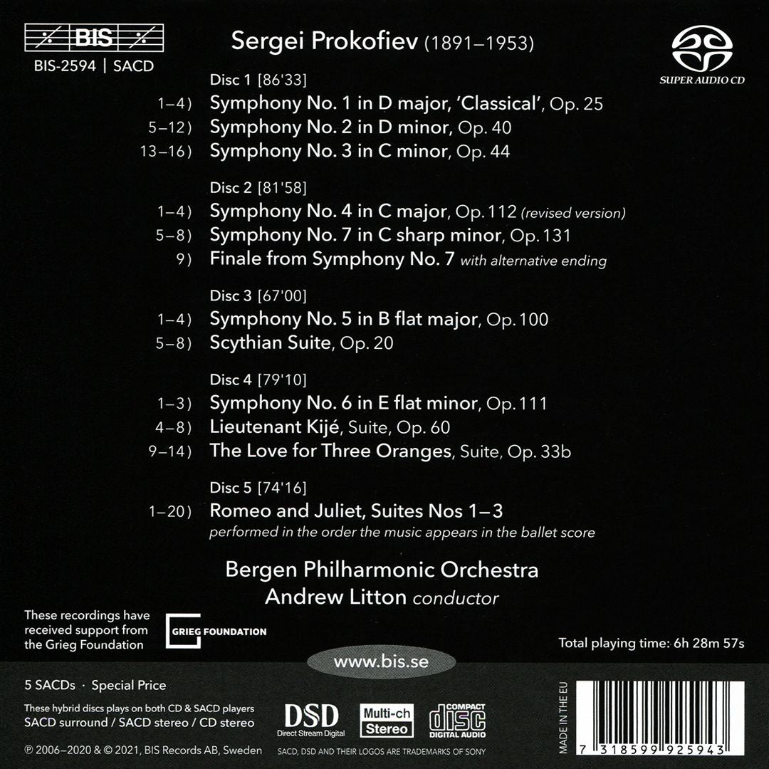 Prokofiev: The Symphonies: Scythian Suite; Suites from Romeo & Juliet, Lieutenant Kijé, The Love for Three Oranges cover art