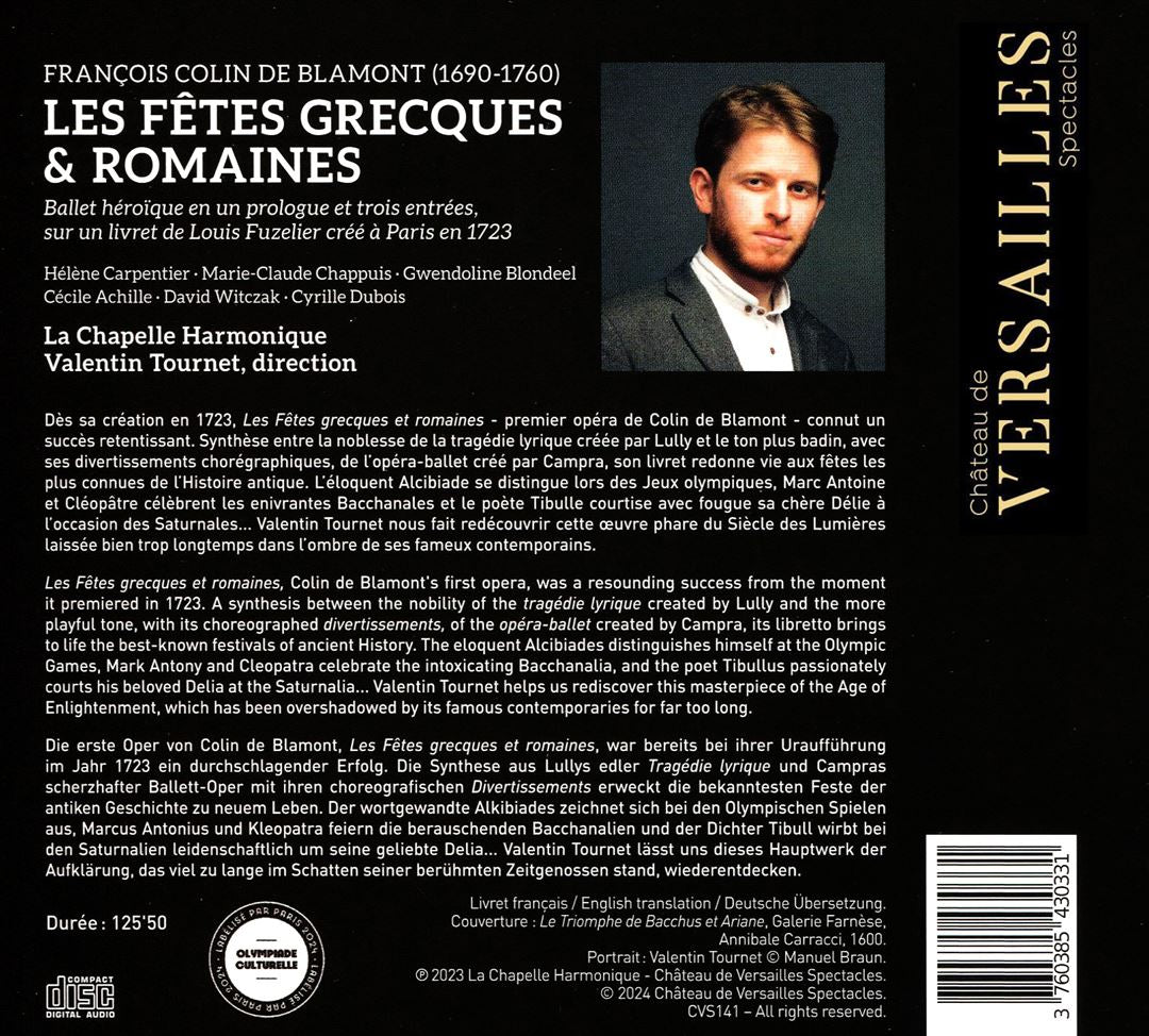 Colin de Blamont: Les Fêtes grecques et romaines cover art