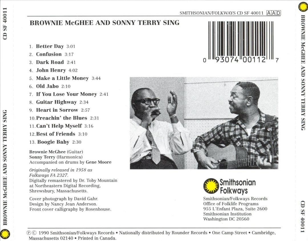 Brownie McGhee and Sonny Terry Sing cover art