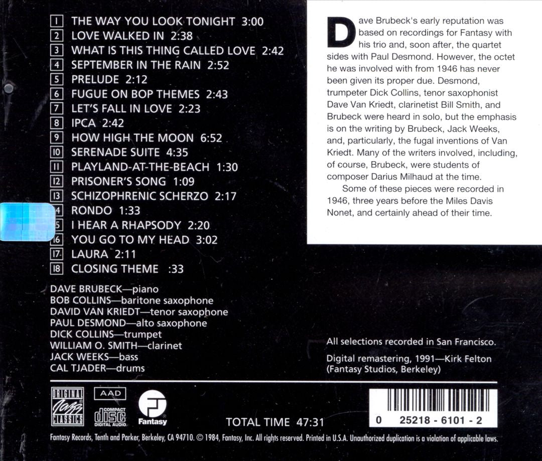Dave Brubeck Octet cover art