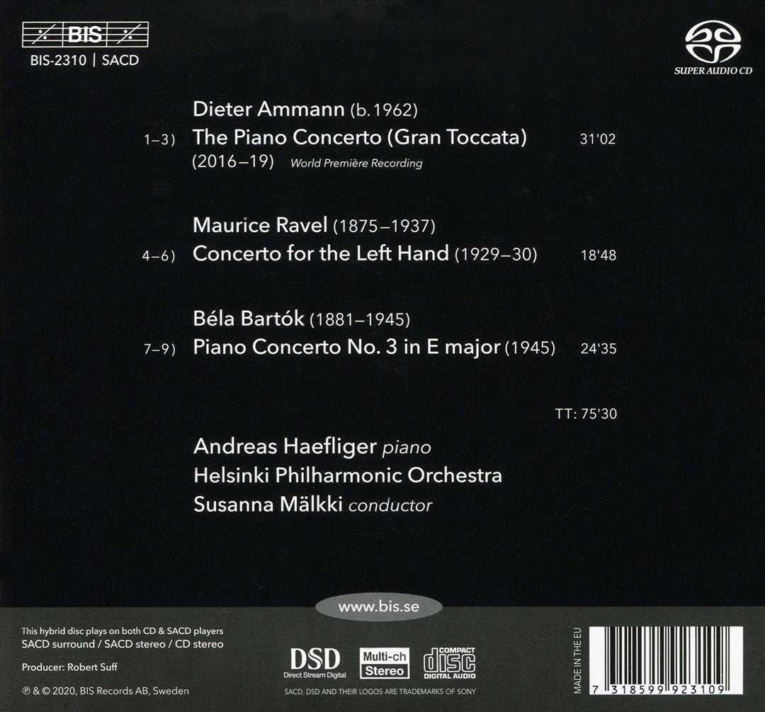 Ammann, Ravel, Bartók: Piano Concertos cover art