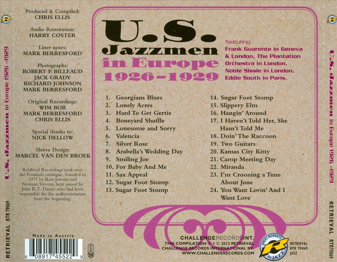 U.S. Jazzmen in Europe 1926–1929 cover art