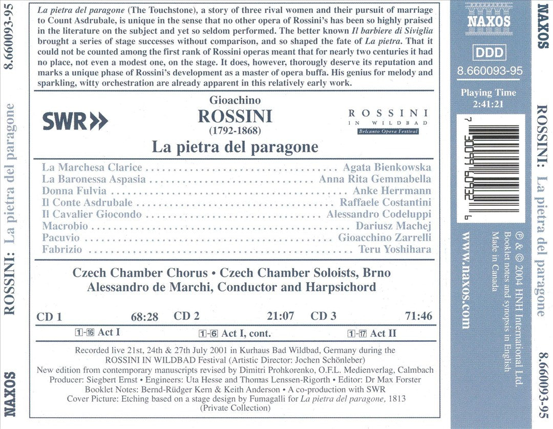 Rossini: La pietra del paragone cover art