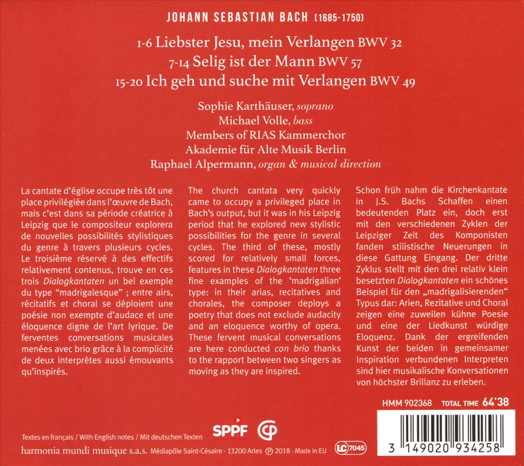 Johann Sebastian Bach: Dialogkantaten BWV 32, 49 & 57 cover art