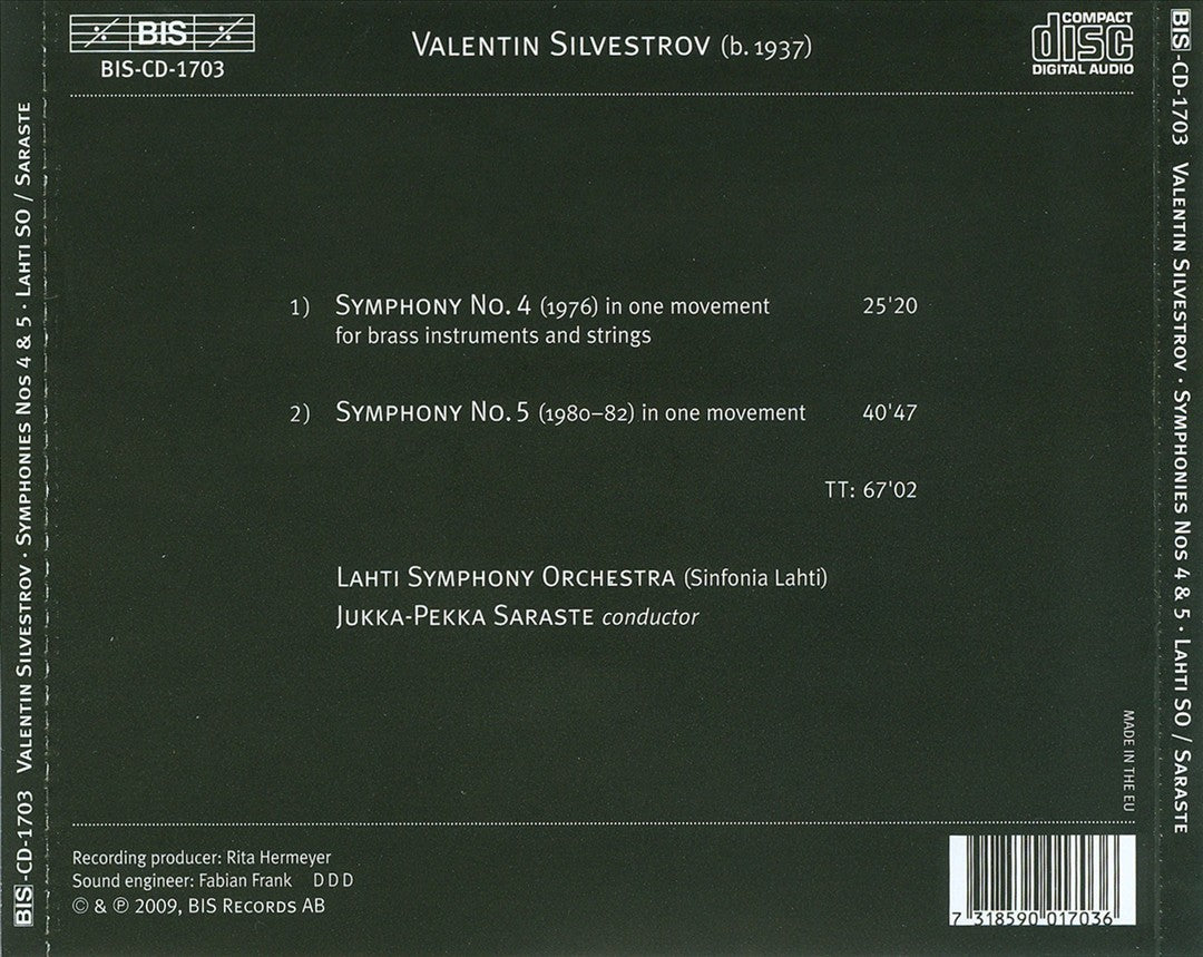 Valentin Silvestrov: Symphonies Nos. 4 & 5 cover art