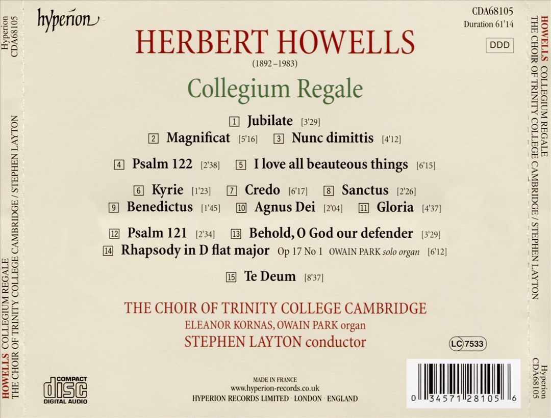 Howells: Collegium Regale cover art