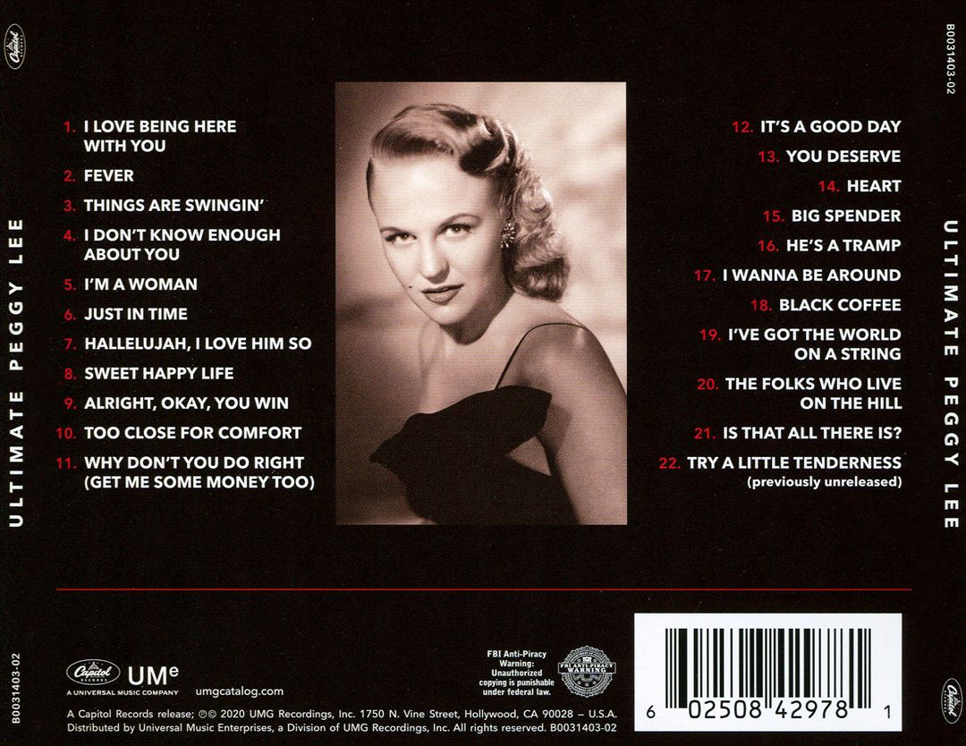 Ultimate Peggy Lee cover art