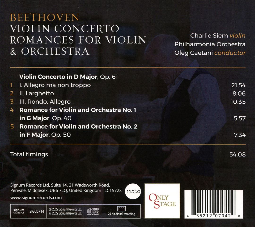 Beethoven: Violin Concerto; Romances cover art