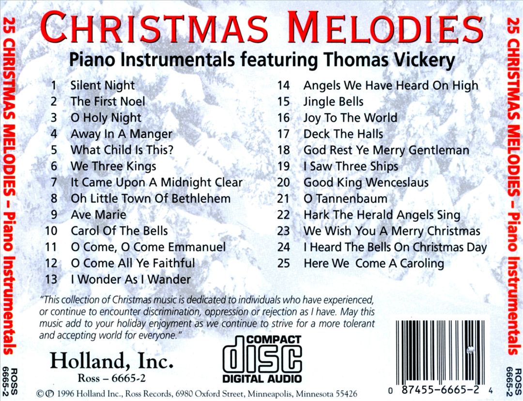 25 Christmas Melodies: Piano Instrumentals cover art