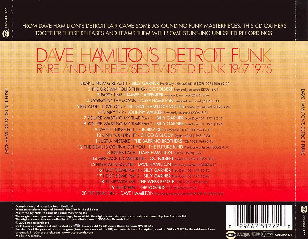 Dave Hamilton's Detroit Funk: Rare and Unreleased Twisted Funk 1967-1975 cover art