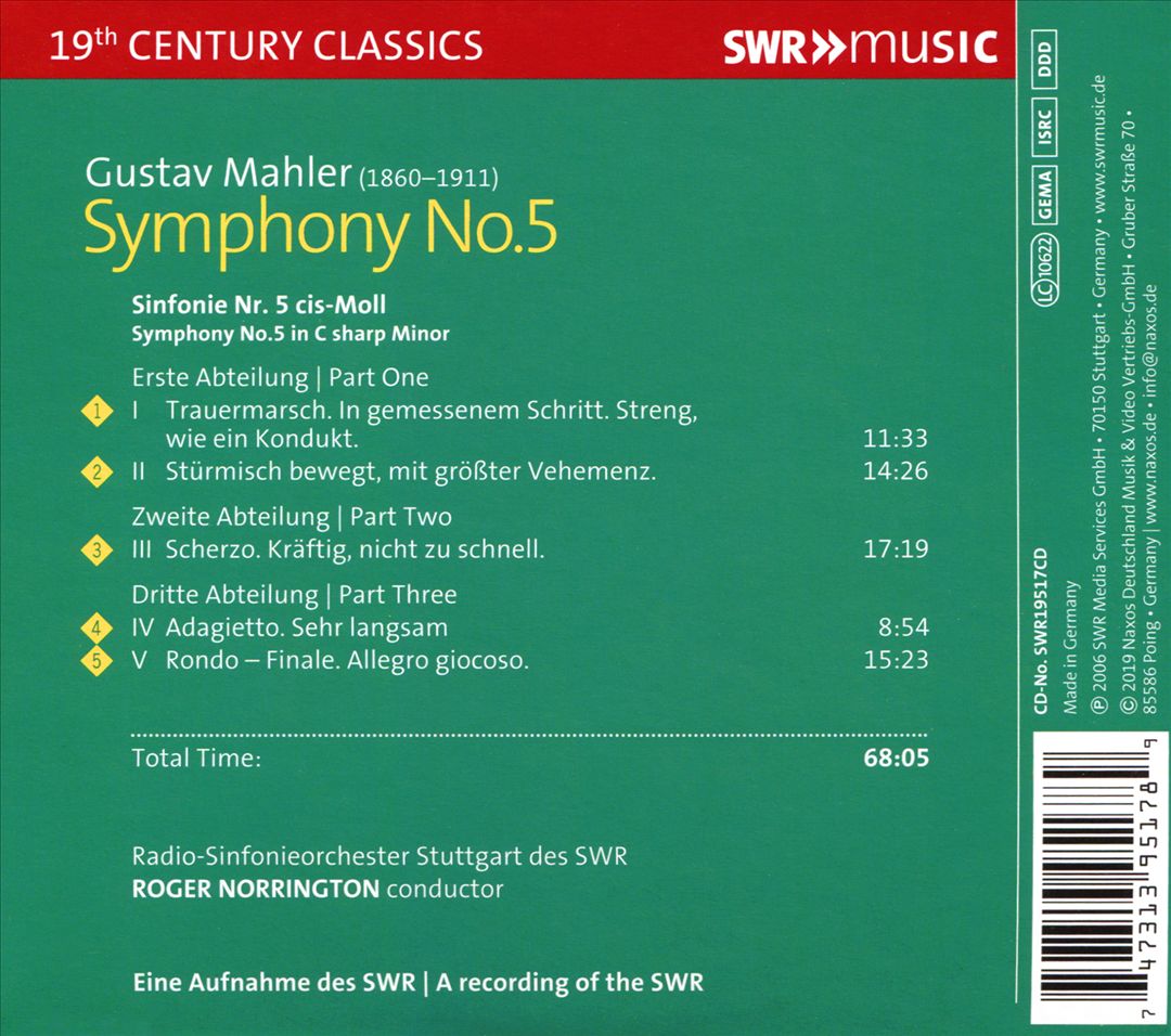 Gustav Mahler: Symphony No. 5 cover art